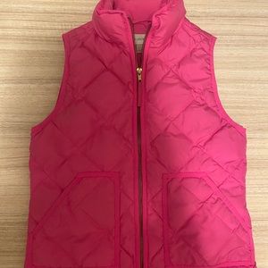 Bright Pink JCrew Quilted Vest XS